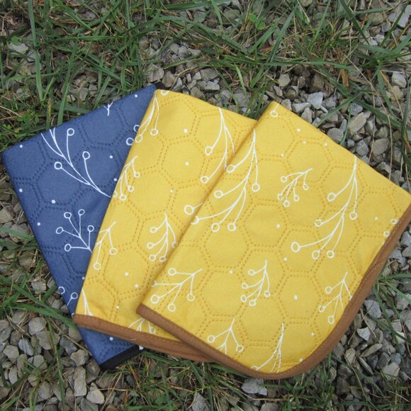 Lot of Reusable Pee Pads/ Litter Box Mats/ Training Mats, New, 3, Blue Yellow - Picture 1 of 4